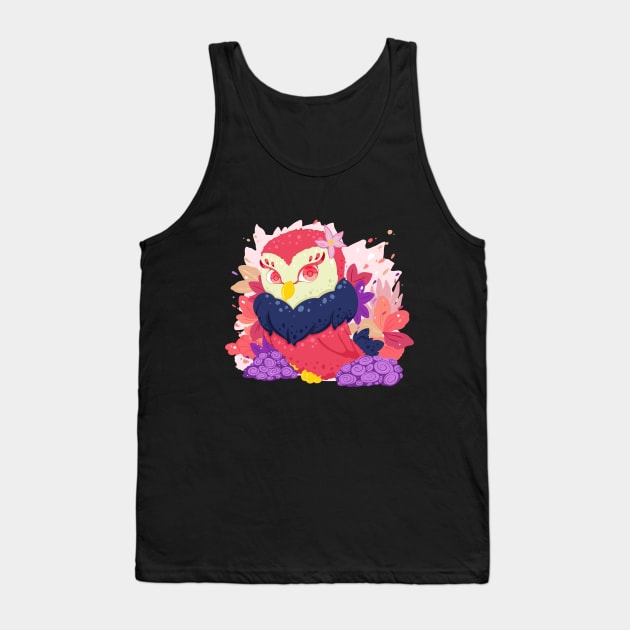 The little red lady owl with pattern- for Men or Women Kids Boys Girls love owl Tank Top by littlepiya